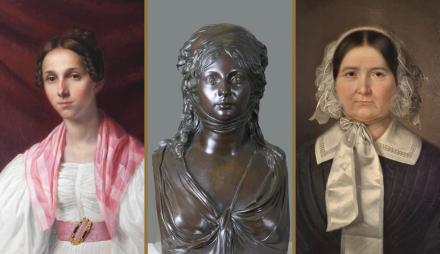 Führung Frauen in Potsdamer Geschichte, Foto: LINKS: Gustav Hertz, Porträt Flora Nürnberg, 1835 © Potsdam Museum, Foto Elke Hübener-Lipkau. MITTE: Johann Gottfried Schadow, Büste der Königin Luise, 1798/1899 © Potsdam Museum, Foto Michael Lüder RECHTS: Hermann von Hanstein, Porträt Dorothee Charlotte Sello geb. Anger, 1868 © Potsdam Museum, Foto Holger Vonderlind, Lizenz: Potsdam Museum