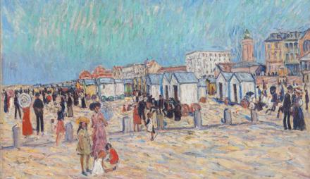 Theo von Brockhusen, Strand in Knokke IX, 1909, Privatbesitz (Ausschnitt) , Foto: Lea Gryze