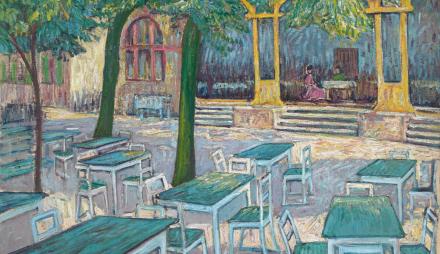 Theo von Brockhusen, Wirtshausgarten (Baumgartenbrück), Privatbesitz (Ausschnitt), Foto: Schiske für Lehr Kunstauktion