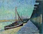 Theo von Brockhusen, Aus Nieuport, Hafen mit Schiffen, Gemälde