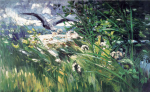 Karl Hagemeister, Reiher im Schilf, 1888, Öl auf Leinwand, Privatbesitz © Privatbesitz,