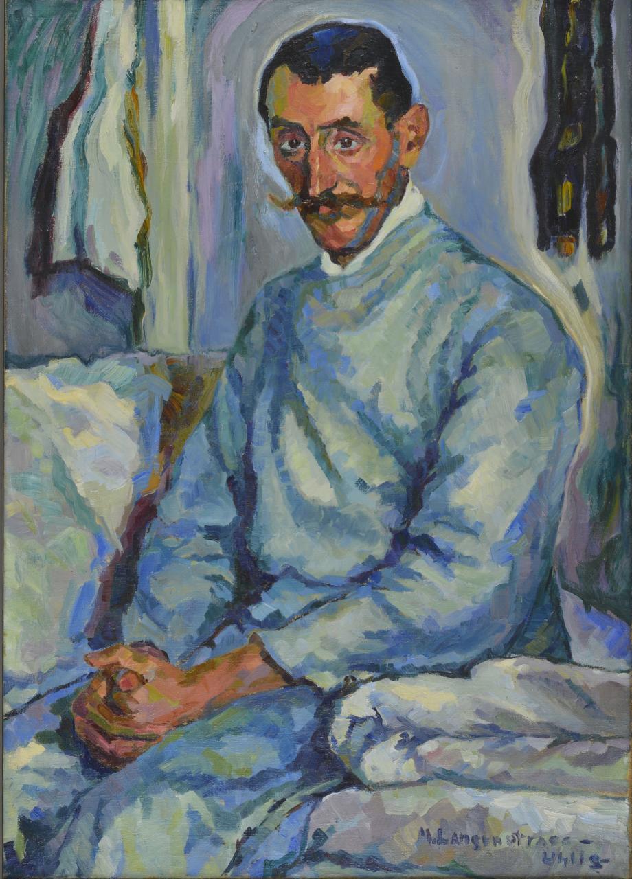 Magda Langenstraß-Uhlig, Bildnis eines Mannes im Lazarett, © VG Bild-Kunst, Bonn 2021, Magda Langenstraß-Uhlig, Bildnis eines Mannes im Lazarett, © VG Bild-Kunst, Bonn 2021,