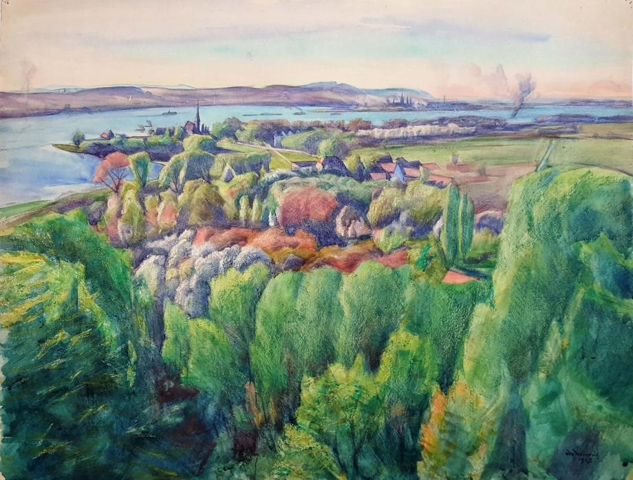 Otto Heinrich, Blick auf Geltow und Werder an der Havel, Otto Heinrich, Blick auf Geltow und Werder an der Havel,