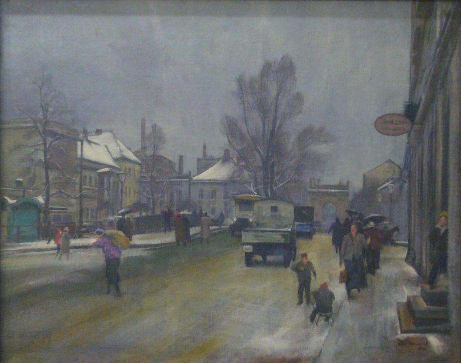 Otto Heinrich, Berliner Straße im Winter, Otto Heinrich, Berliner Straße im Winter,