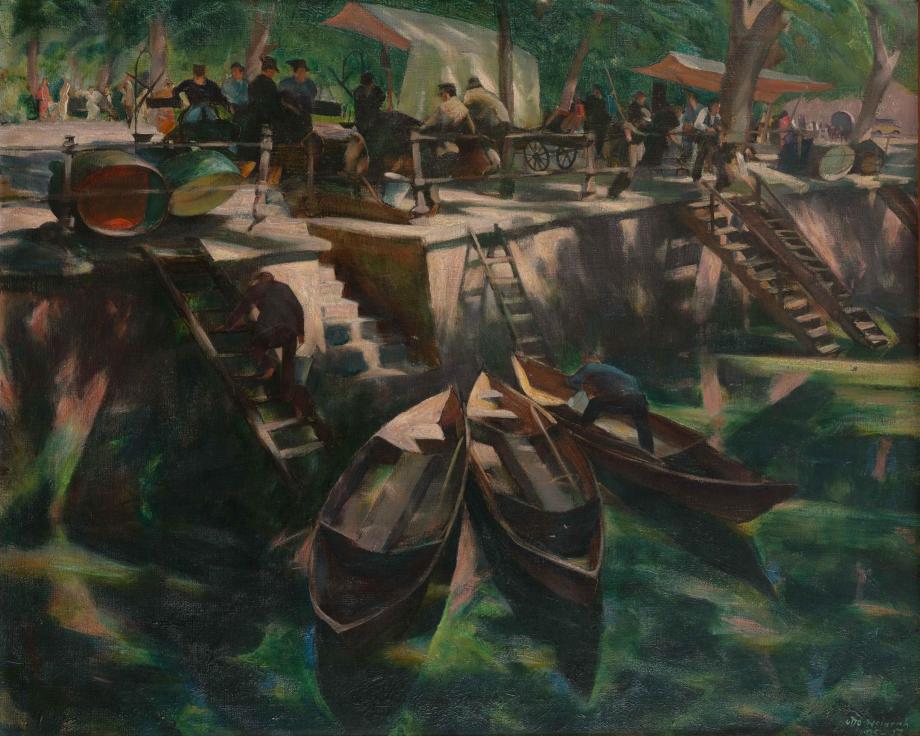 Otto Heinrich, Fischmarkt in Potsdam am Stadtkanal am Wilhelmplatz, Otto Heinrich, Fischmarkt in Potsdam am Stadtkanal am Wilhelmplatz,