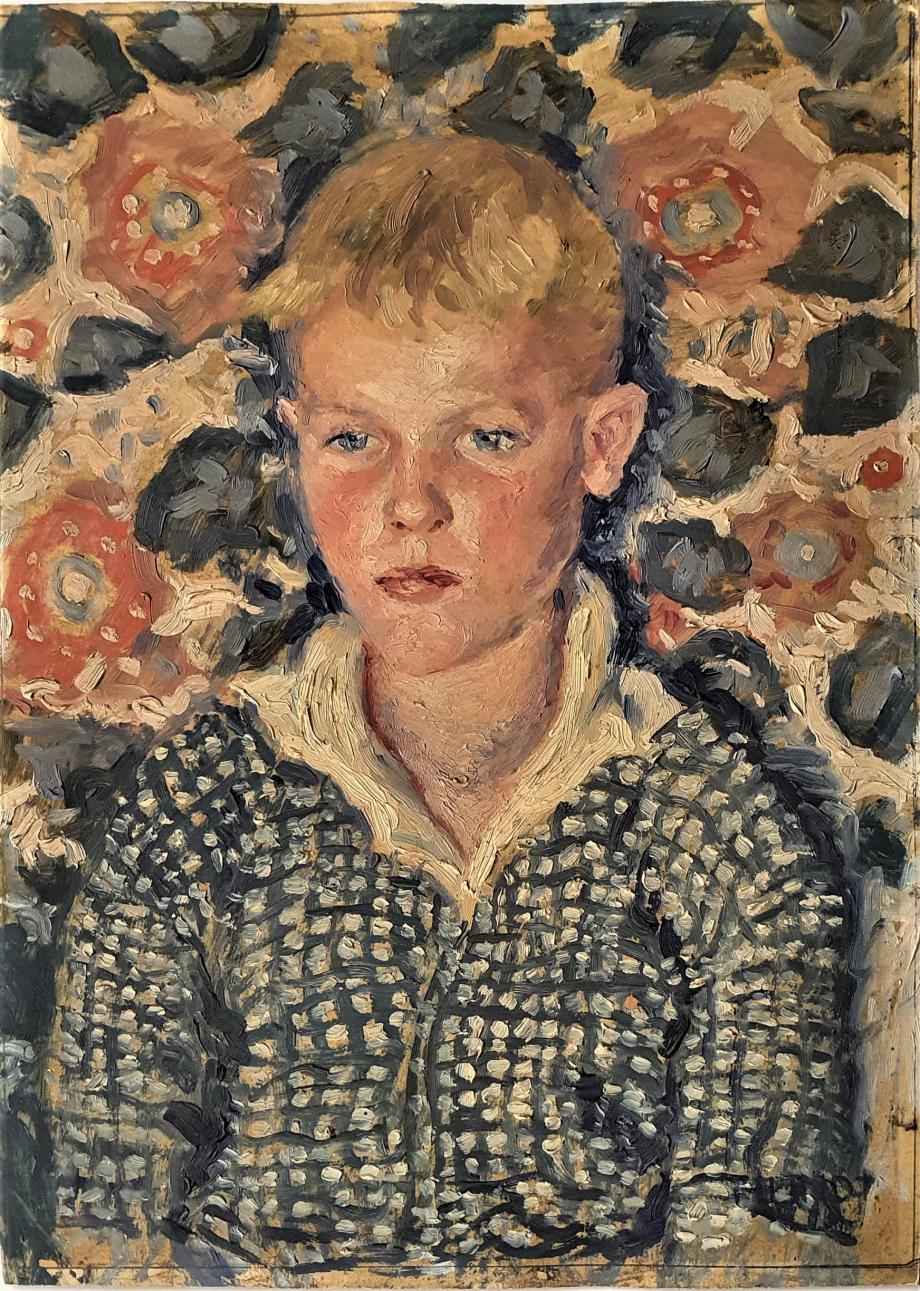 Otto Hundt, Jungenporträt, verso: Meerjungfrau in den Armen eines Mannes, © Potsdam Museum – Forum für Kunst und Geschichte, Otto Hundt, Jungenporträt, verso: Meerjungfrau in den Armen eines Mannes, © Potsdam Museum – Forum für Kunst und Geschichte,