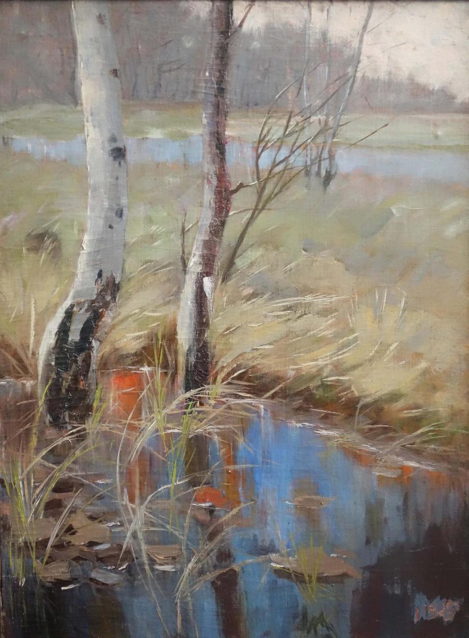 Hannah Schreiber de Grahl, Uferlandschaft am Schwielowsee, Hannah Schreiber de Grahl, Uferlandschaft am Schwielowsee,