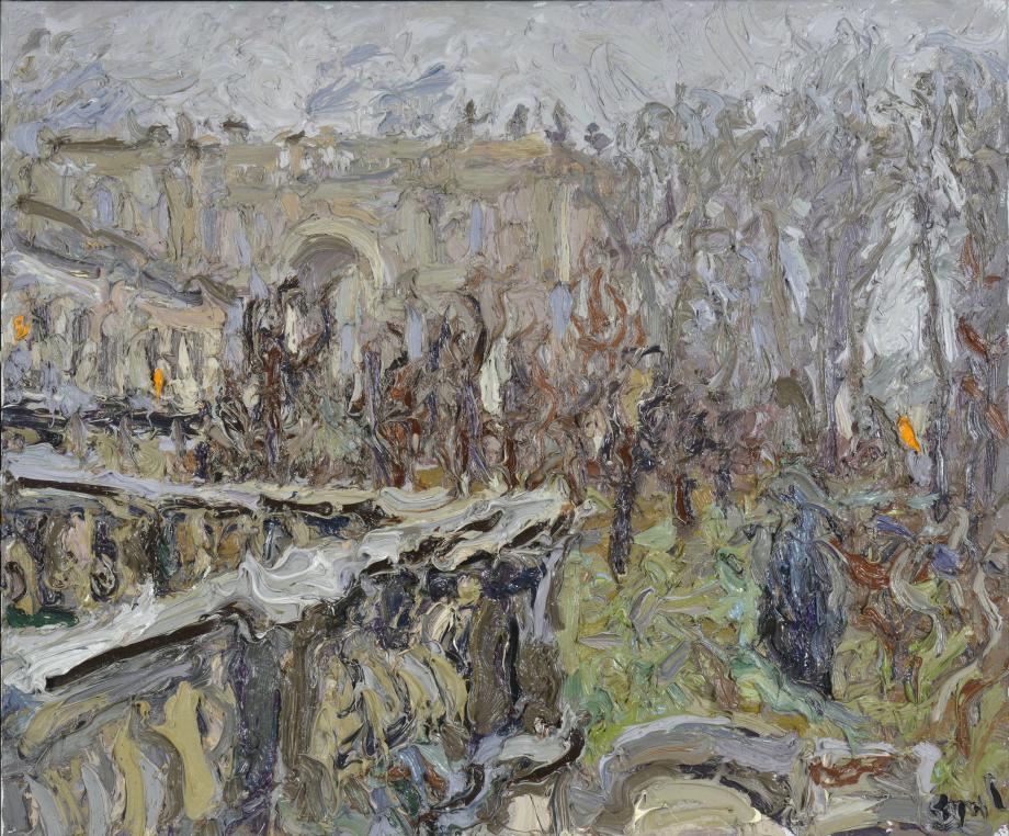 Christoph Bouet, Potsdam, Orangerieschloss im Nebel, © Potsdam Museum – Forum für Kunst und Geschichte,