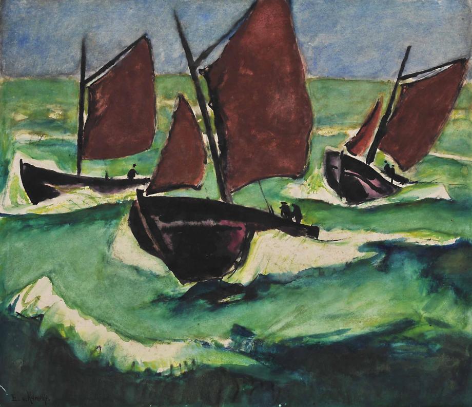 Egon von Kameke, Fischerboote mit braunen Segeln, Egon von Kameke, Fischerboote mit braunen Segeln,