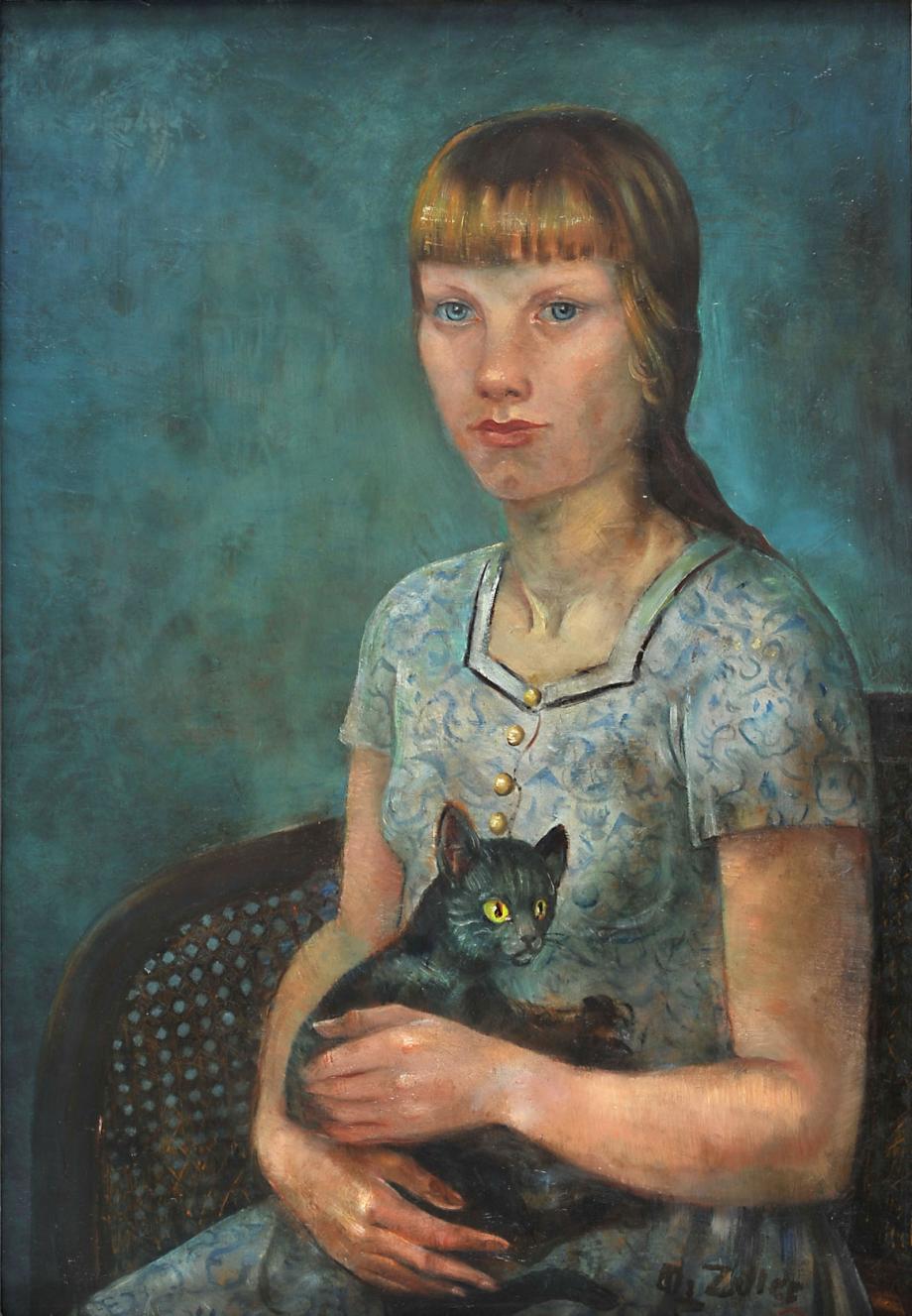 Magnus Zeller, Mädchen mit Katze,
