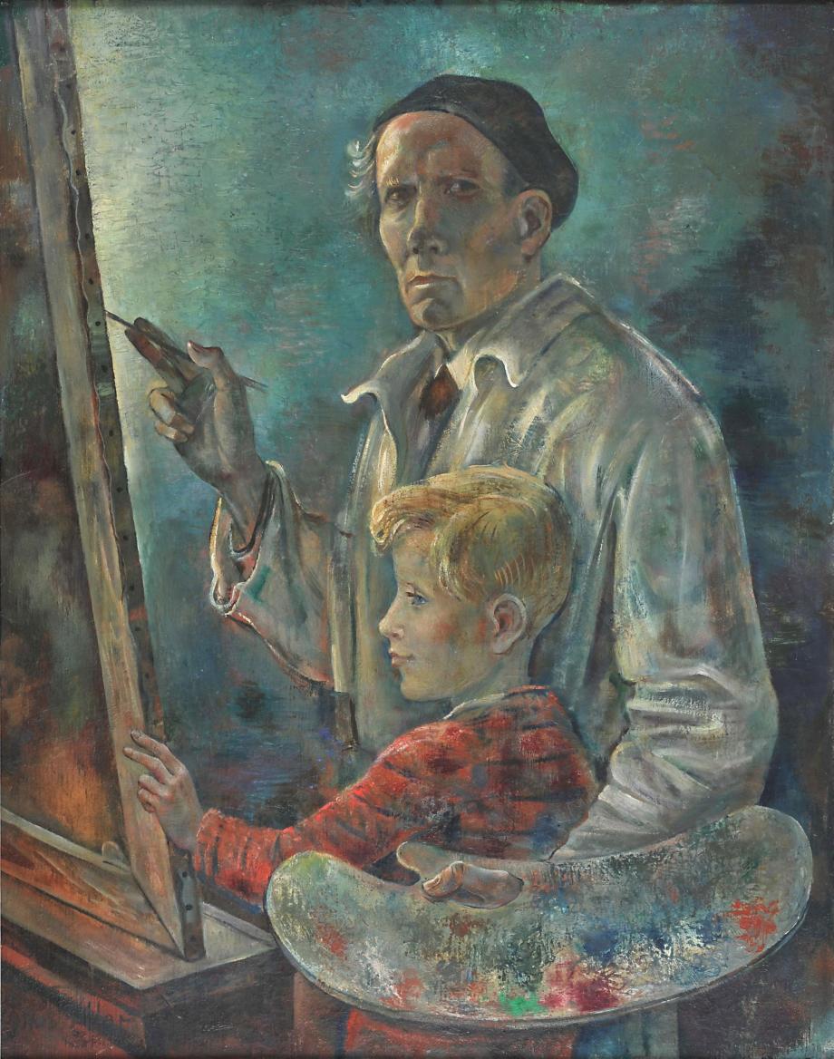 Magnus Zeller, Selbstbildnis mit Sohn, © VG Bild-Kunst, Bonn 2021, Magnus Zeller, Selbstbildnis mit Sohn, © VG Bild-Kunst, Bonn 2021,