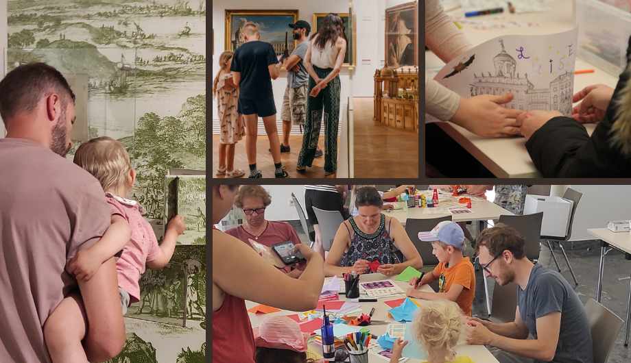 Bildcollage Kinder und Familien im Museum