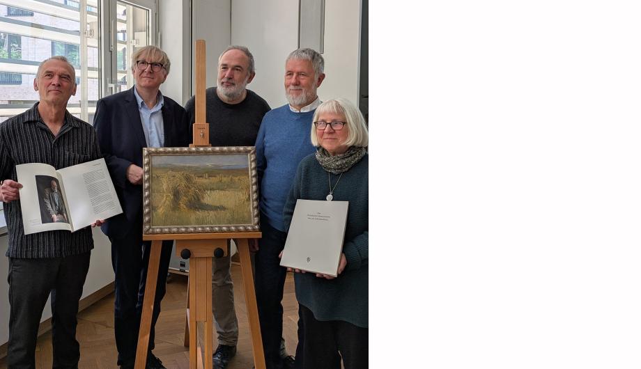Übergabe Schenkung des Potsdamer Kunstvereins, mit v.l. Thomas Kumlehn,  Peter Rogge, Jörg Limberg, Saskia Hüneke, 2025