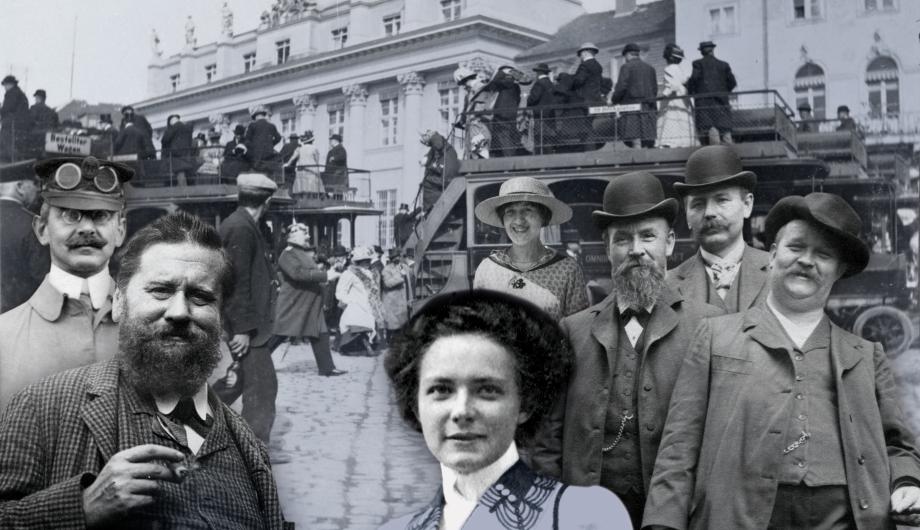 Der Alte Markt von Potsdam in einer Collage aus historischen Fotografien - um 1910