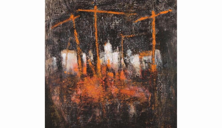 Barbara Raetsch, Zeit der Kräne 4, 2015, Öl auf Leinwand
