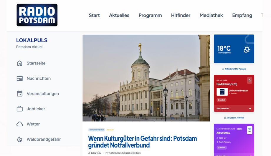 Screenshot Radio Potsdam