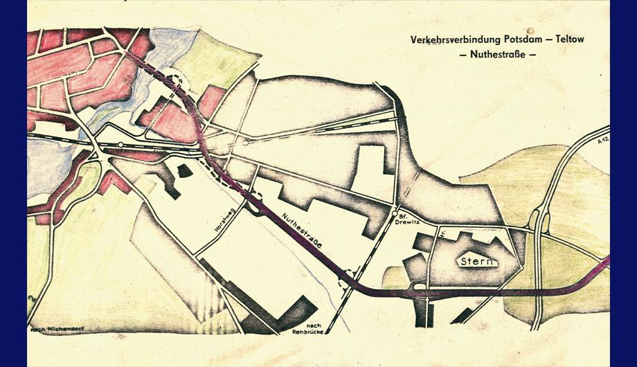 Nuthestrasse Ausschnitt aus Planungsskizze von 1974
