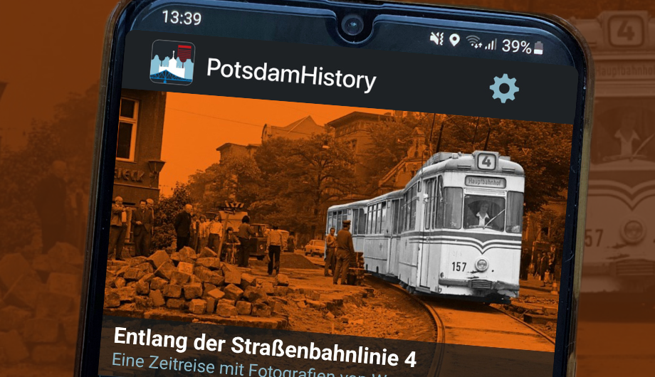 Handy mit PotsdamHistory App Beispiel