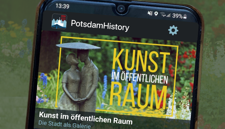 Handy mit PotsdamHistory App Beispiel