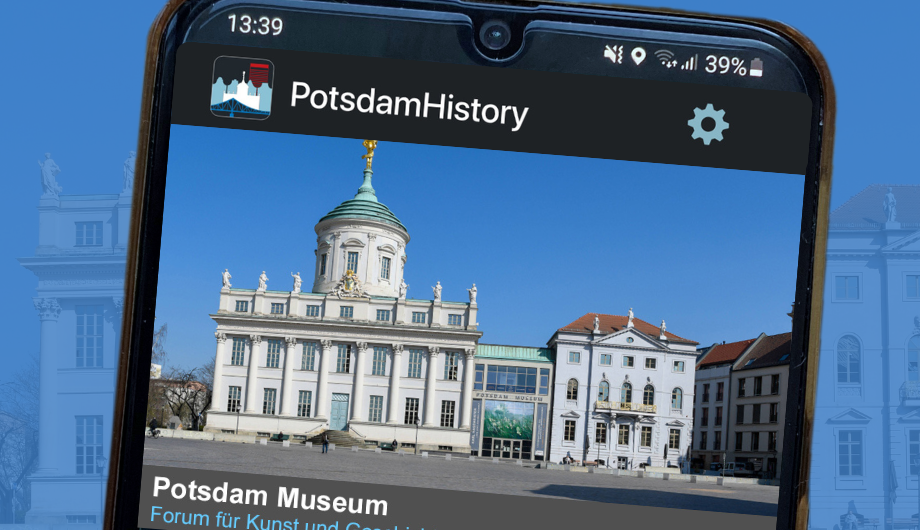 Handy mit PotsdamHistory App Beispiel