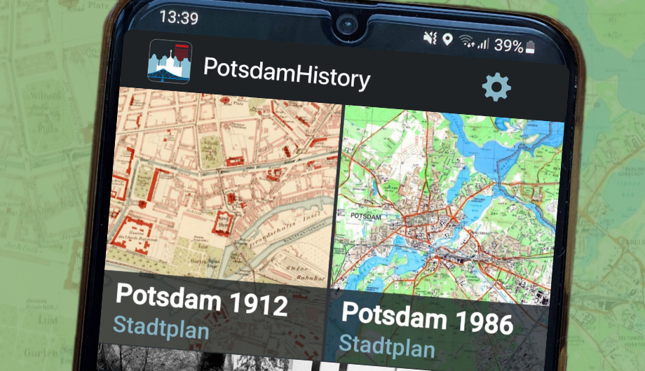 Handy mit PotsdamHistory App Beispiel