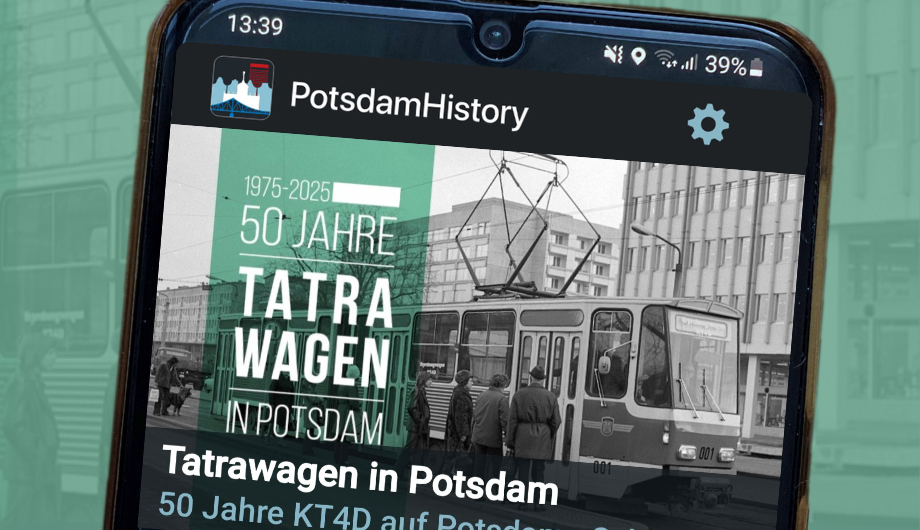 Handy mit PotsdamHistory App Beispiel
