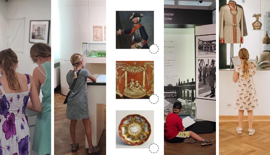 Bildcollage Kinder und Familien im Museum
