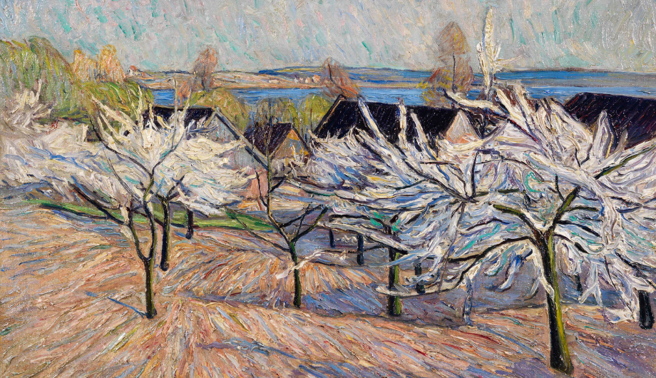 Theo von Brockhusen, Blühende Bäume - Herrmann Apfelgarten in Baumgartenbrück, um 1915