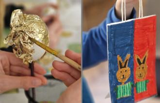 Ein Ei wird vergoldet