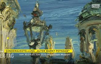 Screenshot des rbb-TV-Beitrags zur Ausstellung "Christopher Lehmpfuhl"