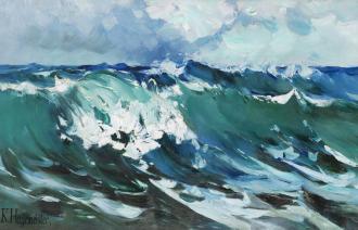 Karl Hagemeister, Schwere See, um 1913, Öl auf Lwd, 105 x 165 cm, Privatbesitz,