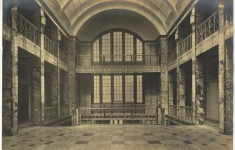 Blick in die Repräsentationshalle der Seidenweberei Michel & Cie, um 1913 Potsdam Museum – Forum für Kunst und Geschichte/
