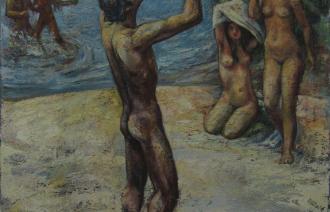 Hans-Joachim Biedermann, Ballspielende am Strand,