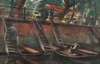 Otto Heinrich Fischmarkt mit Anlegebrücke am Kanal, © Potsdam Museum – Forum für Kunst und Geschichte,