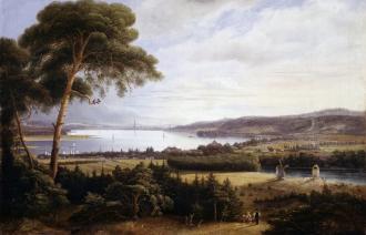 Heinrich Hintze, Aussicht vom Krähenberg über Caputh nach Potsdam, 1835