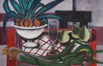 Kurt Robbel, Stillleben mit Porree, © Potsdam-Museum – Forum für Kunst und Geschichte,