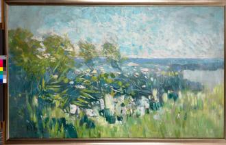 Karl Hagemeister, Uferlandschaft (Schilfufer), 1900, Öl auf Leinwand, 71 x 116 cm, Potsdam Museum © Potsdam Museum,