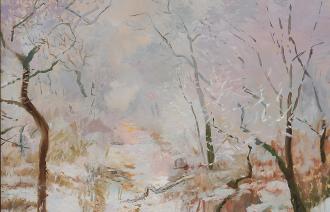 Heinrich Basedow d. Ä., Schneeüberwehter Bach am Morgen, © Potsdam Museum – Forum für Kunst und Geschichte,