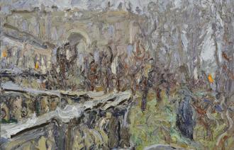 Christoph Bouet, Potsdam, Orangerieschloss im Nebel, © Potsdam Museum – Forum für Kunst und Geschichte,