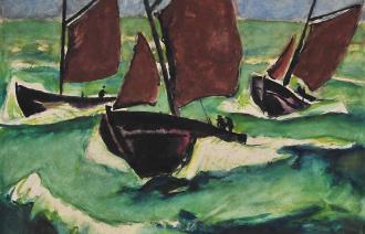 Egon von Kameke, Fischerboote mit braunen Segeln,