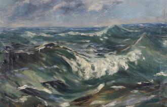 Hannah Schreiber de Grahl, Welle - tobende Meereswogen im Sturm, © Potsdam Museum – Forum für Kunst und Geschichte,