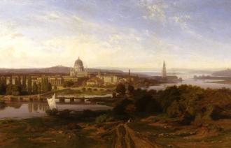 Karl Lindemann-Frommel, Blick auf die Stadt Potsdam vom Brauhausberg, 1861, Staatliche Museen zu Berlin – Preußischer Kulturbesitz, Nationalgalerie © SMB,