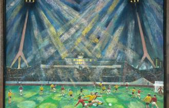 Peter Rohn, Fußball im Flutlicht (Dynamo Stadion Dresden), 1973