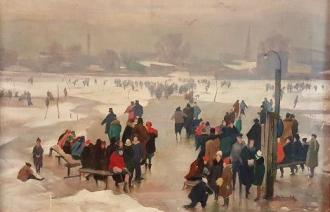 Otto Heinrich, Eisbahn am Kiez, undatiert (vor 1936),