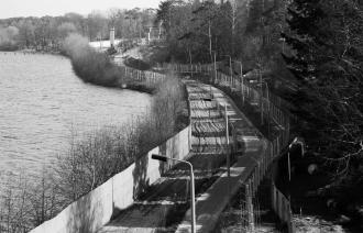 Potsdam-Babelsberg, am GÜST Bahnhof Griebnitzsee, Rudolf-Breitscheid-Str., 12.3.1990
