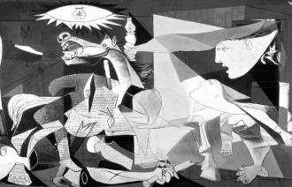 Pablo Picasso, „Guernica“(Ausschnitt) 1937, Öl auf Leinwand