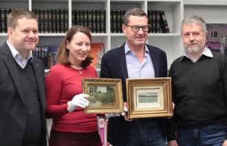 (v.l.n.r.) Markus Wicke, Förderverein des Potsdam Museums, Direktorin des Potsdam Museums, Dr. Jutta Götzmann, Kai Diekmann, Herhausgeber der BILD-Gruppe und Jörg Limberg, Mitglied des Förderverteins,