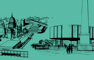 Foto: Wettbewerbe Alter Markt - links 1960, Hans Pampel u.a. - rechts 1. Preis 1969, VEB Landbauprojekte Potsdam, Gerhard Herrmann u.a., Foto Ulrich Frewel, Lizenz: Potsdam Museum