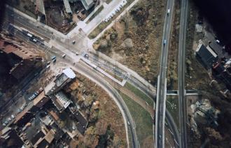 Verkehrskreuzung Rudolf-Breitscheid-Straße/Alt Nowawes, 1987, Foto: Foto: Interflug, Lizenz: © LHP/DOK Stadtentwicklung