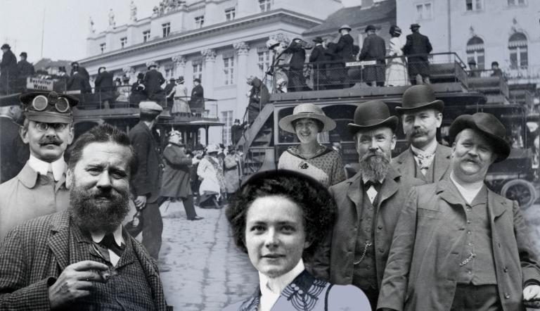 Der Alte Markt von Potsdam in einer Collage aus historischen Fotografien - um 1910